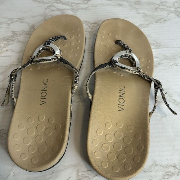Vionic Karina Slip On Leather Slide Sandals Womens Size 10 - Picture 7 of 9